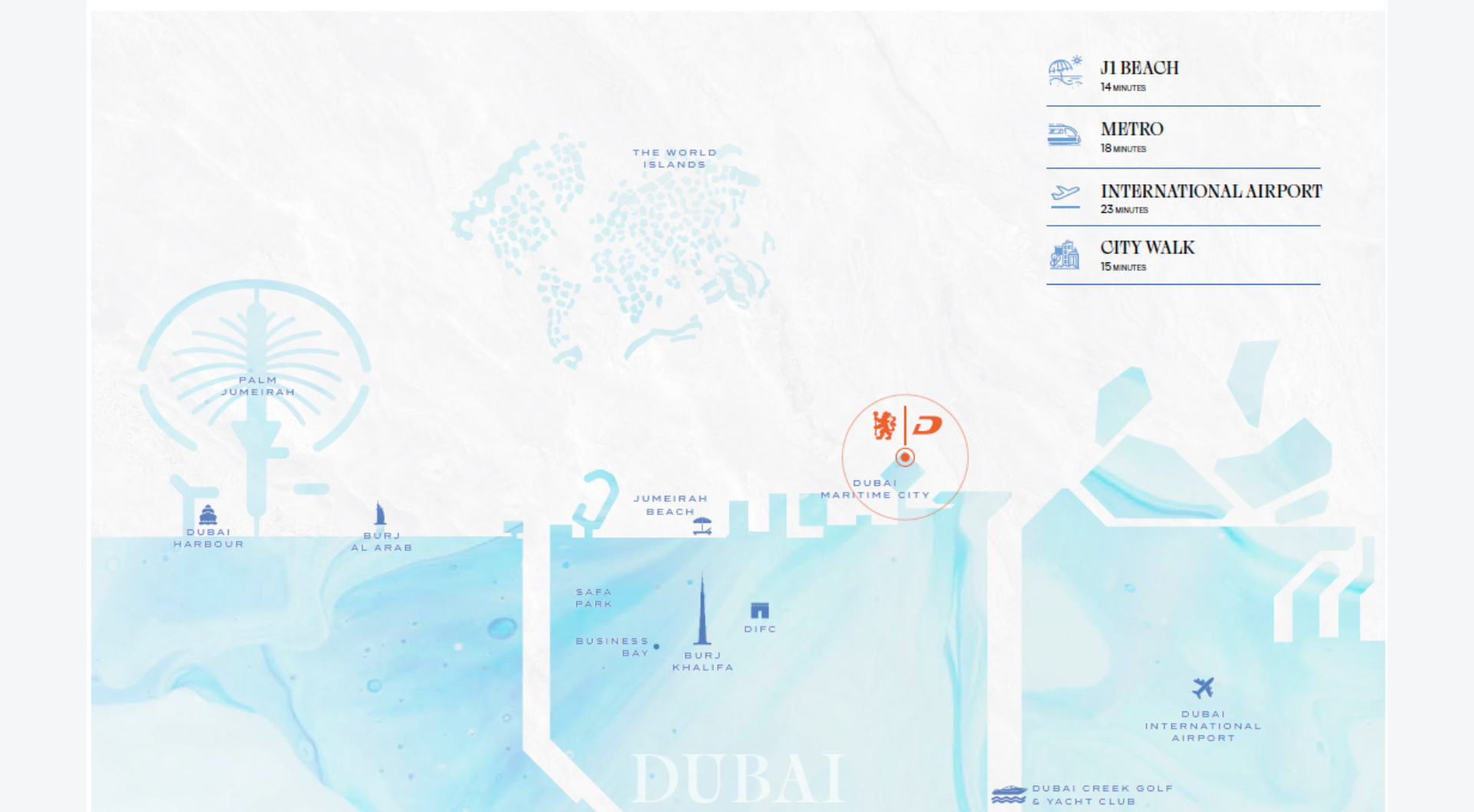 Dubai Map and Chelsea by Damac
